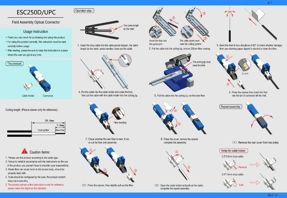 FTTH Sc/APC Sc Field Fiber Optic/Optical Fast Connector