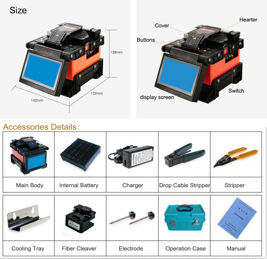 Automatic Cable Tool Device Fiber Optic Fusion Splicer for FTTH