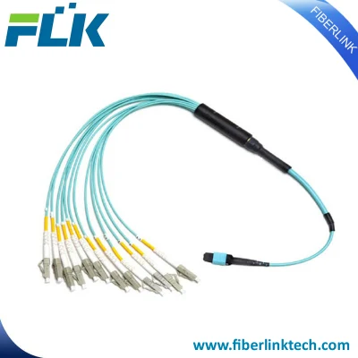 Conjunto de cable de conexión en abanico de arnés MPO de 8 / 12 núcleos